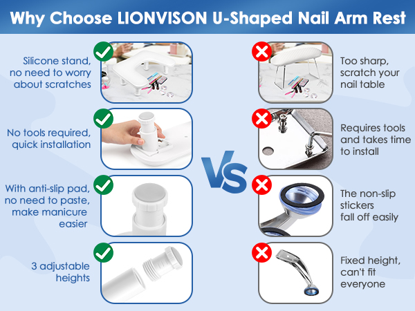 nail arm rest microfiber leather