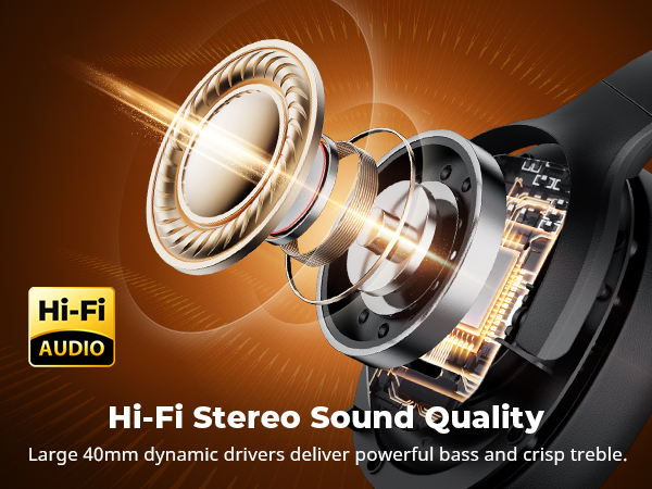 wireless bluetooth headphones over ear- Hi-Fi Stereo sound Quality