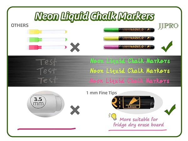 Neon bright liquid chalk markers work greatly on the clear calendar board and really catch eyes.