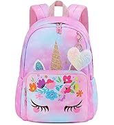 Unineovo Unicorn Backpack for Girls, Kids Preschool Kindergarten Backpacks, Cute Toddler Bookbag,...