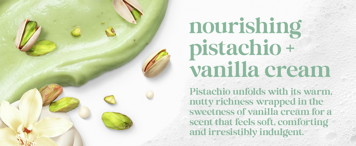 pistachio with the text about refreshing fragrance.