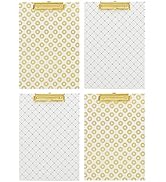 Blu Monaco Decorative Clipboard - Set of 4 Clipboards with Light Cream Patterns