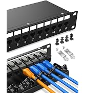 Enmane 12-Port CAT6 Keystone Patch Panel for Rackmount 1U10inch Network Patch Panel with Smart Ca...