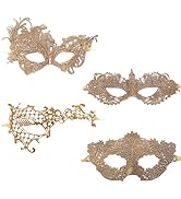 TFTSR Masquerade Masks for Women Couples,Men Mardi Gras Masks,Girls Black Gold Lace Masks,Adults ...