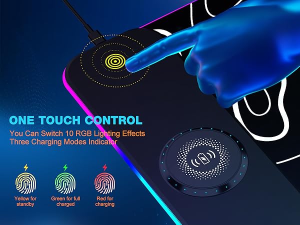 TARKARI Magnetic Wireless Charging RGB Mouse Pad