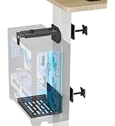 JOY worker Under Desk PC Mount for Standing Desk, Clamp-On Desk Leg Computer Mount, No Drilling, ...