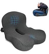 XZdream Memory Foam Seat Cushion,Office Chair Cushion with Lumbar Support for Back Pressure Relie...