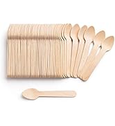  Wood Cutlery [Small Dessert Spoons] Natural Sustainable Alternative to P...