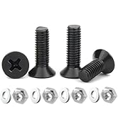 100-Pack Screw and Nut Set for D-Series Panel Mount with Custom Nylon Washer, Black Countersunk P...