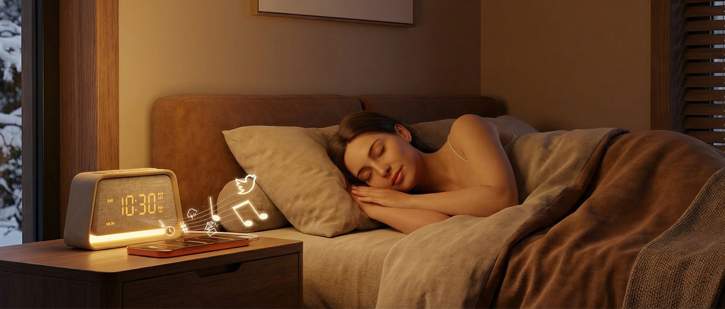 alarm clock gentle wake up white noise sound machine