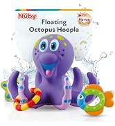 Nuby Floating Octopus Toy with 3 Hoopla Rings - Baby Bath Toy for Boys and Girls - 18+ Months - P...