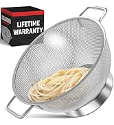 PriorityChef Premium 5Qrt Stainless Steel Colander for Kitchen, Durable Rice and Pasta Strainer w...