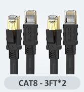 Senetem Cat 8 Ethernet Cable 3FT 2 Pack