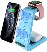 Wireless Charging Station, 3 in 1 Fast Wireless Charger Stand Dock Compatible with iPhone 13/13 P...