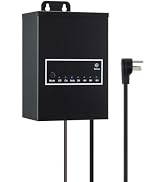 Amped Landscape Lighting 12V Power Supply, 120V Input Plug-in, 100W Max Output with Programmable ...