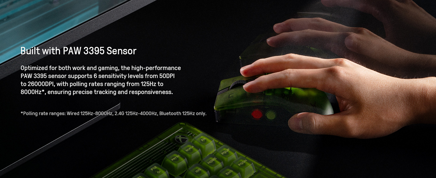 wireless Mouse Customizable mouse PAW 3395 Sensor mouse gaming mouse Programmable buttons