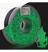 AMOLEN 3D Printer Filament, Shiny Glow in The Dark Filament Green Starry Sky, PLA Filament 1.75mm...
