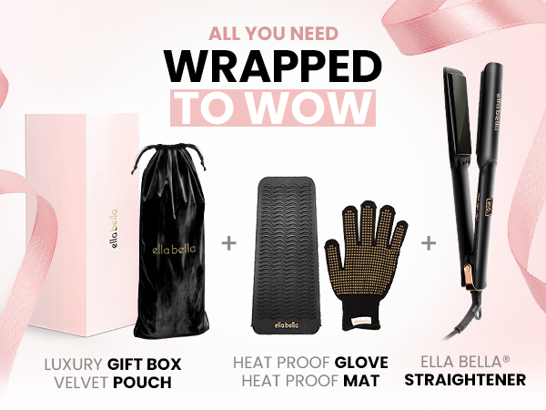 ELLA BELLA Ceramic Flat Iron Hair Straightener Professional Straightening Iron Digital Display
