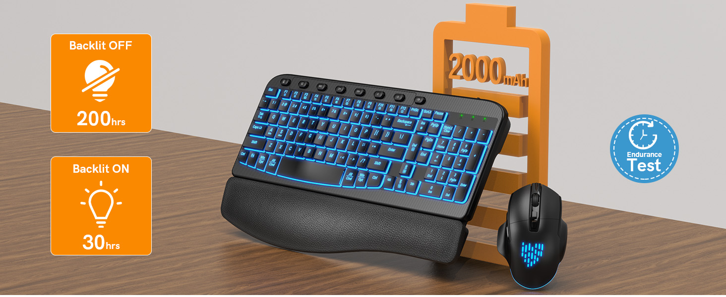 recharegable keyboard and mouse wireless long battery life