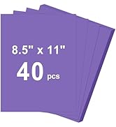 40 Sheets Cardstock 8.5x11, 65lb Dark Purple Card Stock, Construction Paper, 180gsm Thick Printer...