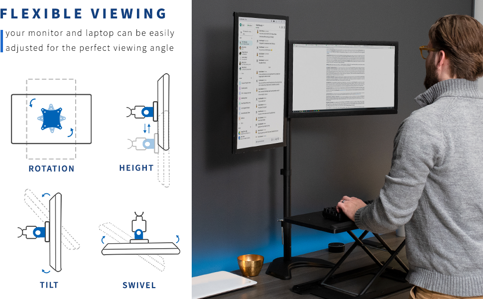 2 monitor freestanding mount