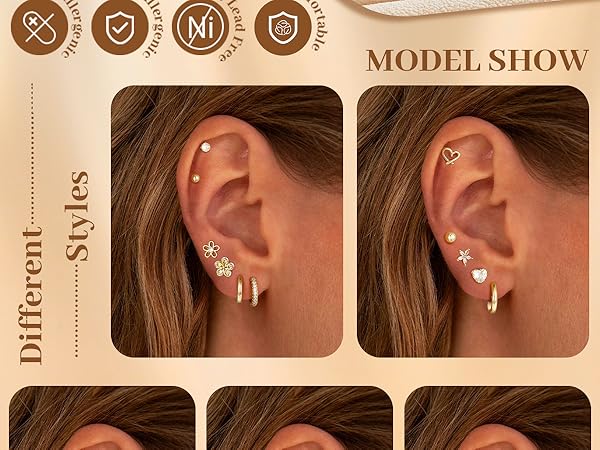 sensitive earrings for women hypoallergenic heart earrings for women cartilage earrings for women