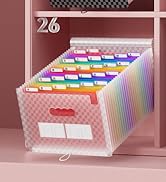 accordian file organizer pink