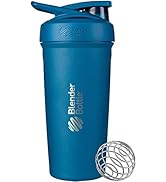 BlenderBottle Strada Shaker Cup Insulated Stainless Steel Water Bottle with Wire Whisk, 24-Ounce,...