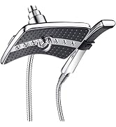 BRIGHT SHOWERS Dual Shower Head Combo Set, Handheld Showerhead Rainfall Shower Head Combo with Bl...