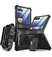 i-Blason for Samsung Galaxy Z Flip 7 Case with Stand [Front Tempered Glass Screen Protector] [Hin...