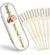 Bneajix 6PCS Manual Nose Hair Trimmer No Battery Required, 360° Rotating Double-Sided Stainless S...