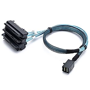 CableDeconn SFF-8643 Internal Mini SAS HD to (4) 29pin SFF-8482 connectors FF-8482 connectors 
