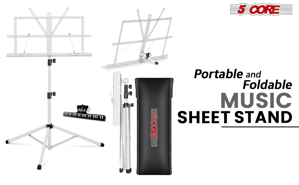 Music Stand,2 in 1 Dual-Use Folding Sheet Music Stand,Desktop Book Stand