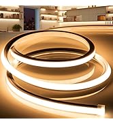 VOEWT LED Strip Lights Warm White 3000K,9.8ft 110-120V Neon Rope Lights,Flexible Silicone Outdoor...