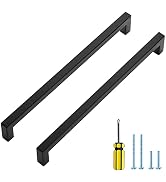Ravinte 30 Pack Squre Cabinet Pulls 10 Inch Black Kitchen Cabinet Handles Matte Black Kitchen Har...
