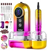 Professional Electric Nail Drill Kits 45000RPM Gradient Gold Portable Cordless 3-in-1 Nail File M...