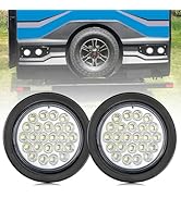 Oyviny 24LEDs Super Bright 4 Inch Round Reverse Back Up Trailer Lights 2PCS, 4