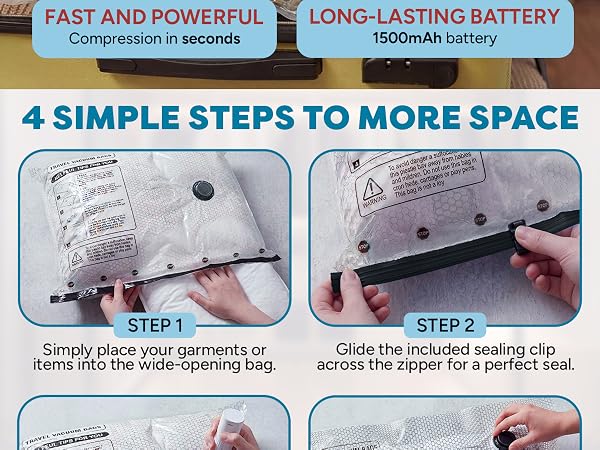 travel vacuum bags compression storage for stuff must haves packing cubes portable sealer size