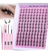 Ruairie Manga Lash Clusters Kit Fairy Eyelash Extensions Kit 8-18MM Natural CD Curly Individual L...