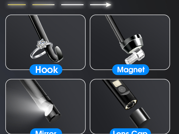 Endoscope with Light, 1920P HD Borescope, IP67 Waterproof Inspection Tool 8