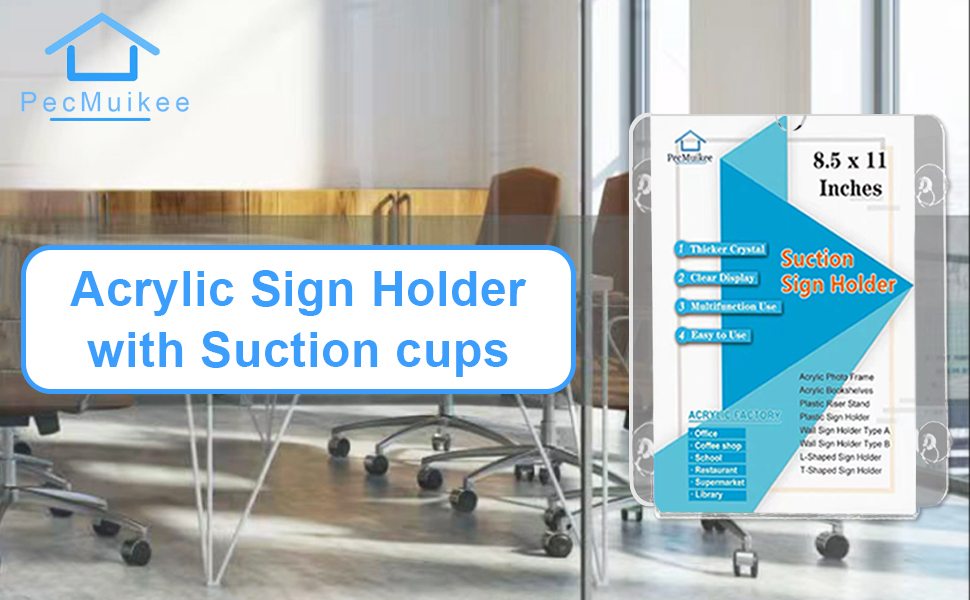 acrylic sign holder 8.5 x 11 door suction cup 