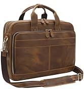 Jack&amp;Chris Leather Briefcase for Men,Business Travel Laptop Messenger Bags