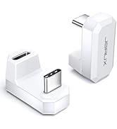 JSAUX 180° USB-C to USB-C Adapter 2 Pack, 180 Degree Angle USB-C Male to USB-C Female USB C 4.0 /...