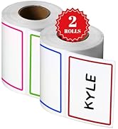 Office Werks 500 Name Badge Stickers with Color Border, 2 Rolls of 250, Multipurpose, Self-Adhesi...