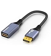 AGFINEST 8K Display Port 1.4 to HDMI 2.1 Adapter 4K@120Hz 8K@60Hz Unidirectional DP to HDMI Conve...