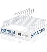 Smartor Skirt Hangers | Pants Hanger with Clips | 10 30 60 Pack Available | Space Saving| Durable...