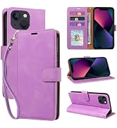 JHWVVTF for iPhone 13 Mini Case Wallet, [RFID Blocking 3 Card Slots] Phone Stand, Wrist Strap, Ma...