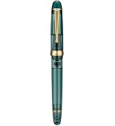 Asvine V126 Vacuum Filling Fountain Pen Transparent Teal Acrylic, Medium Nib Large-Capacity with ...