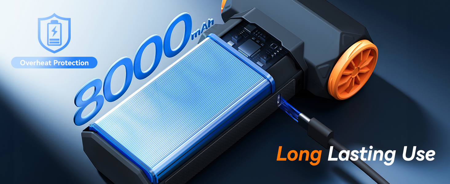 8000mah Long Lasting Use
