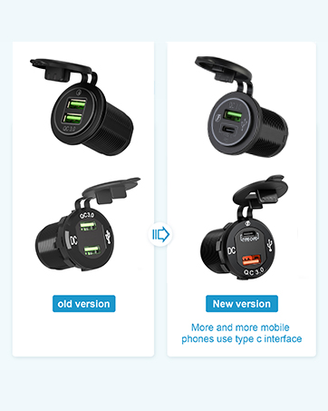 12V USB socket panel